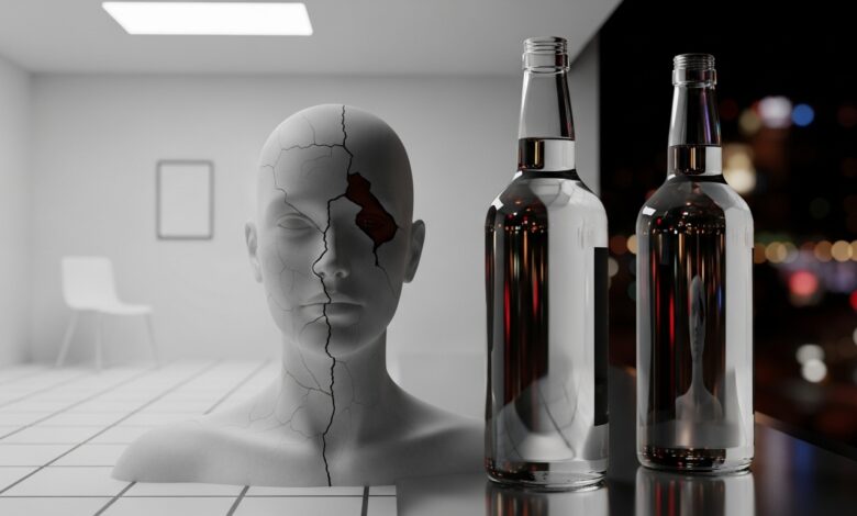 Borderline und Alkohol [Bildinhalt mit KI erstellt]