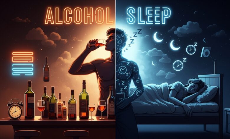 Die Verbindung zwischen Alkohol und Schlaf [Bildinhalt mit KI erstellt]