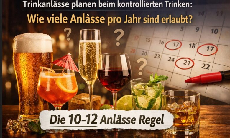 Trinkanlaesse planen beim kontrollierten Trinken [Bildinhalt mit KI erstellt]