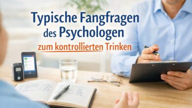 Typische Fangfragen des Psychologen zum kontrollierten Trinken