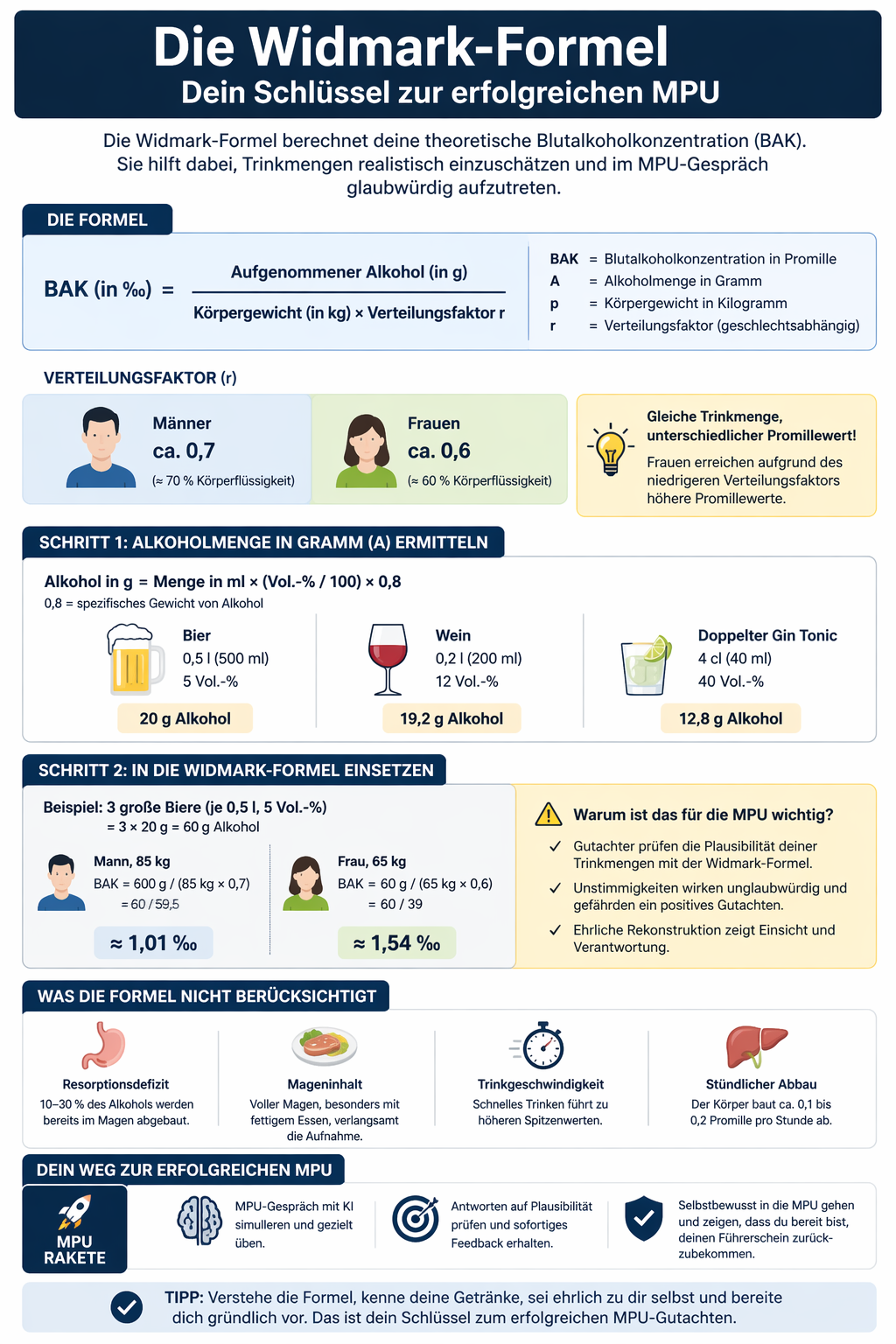 Widmark Formel MPU Infografik